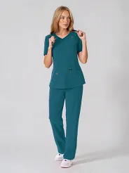 Scrubs medyczny: bluza z elastycznymi plecami + spodnie Pro-Flex, XF3-M, morski