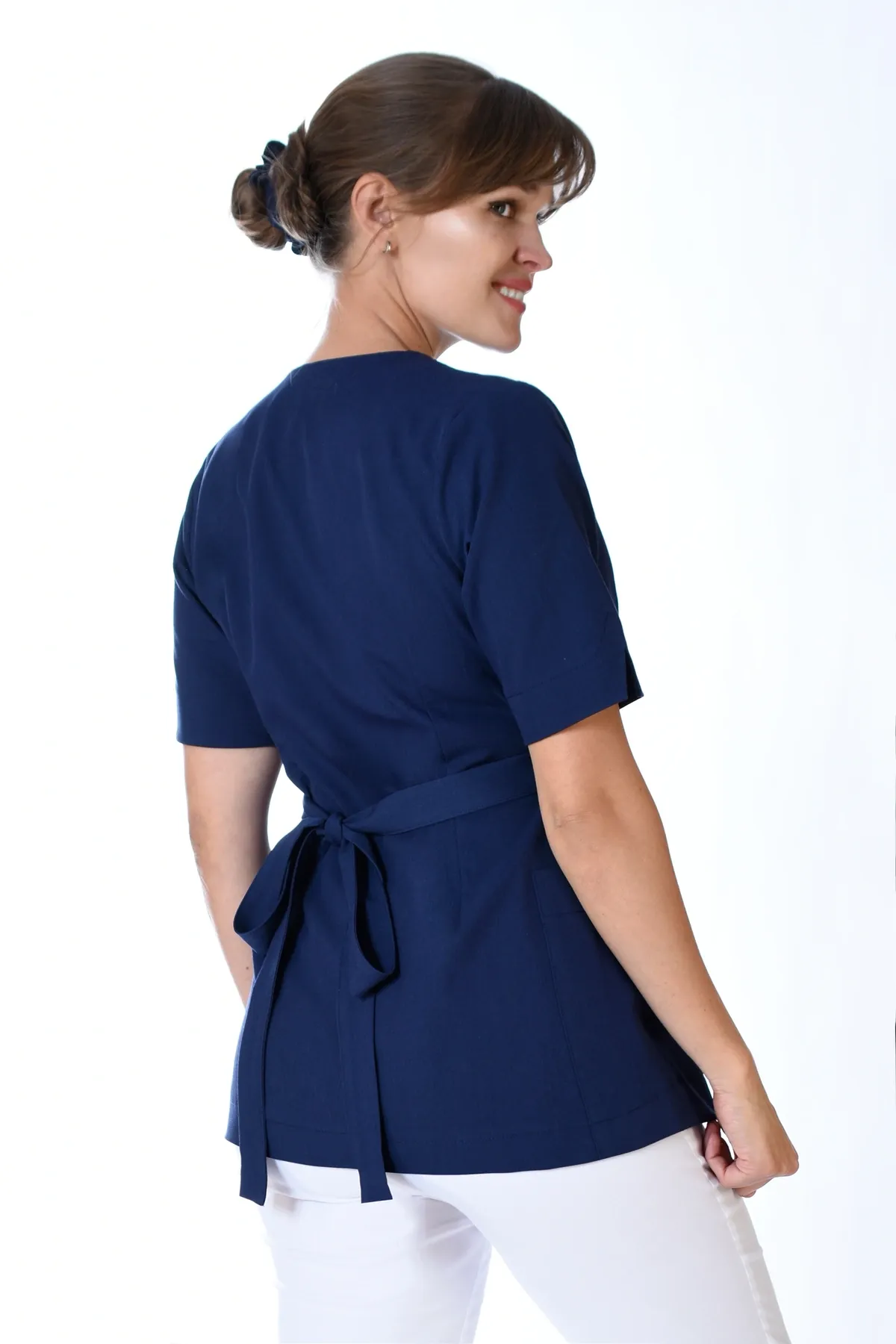 Komplet medyczny: Bluza wiązana + spodnie z szeroką nogawką, Pro-flex AURA,