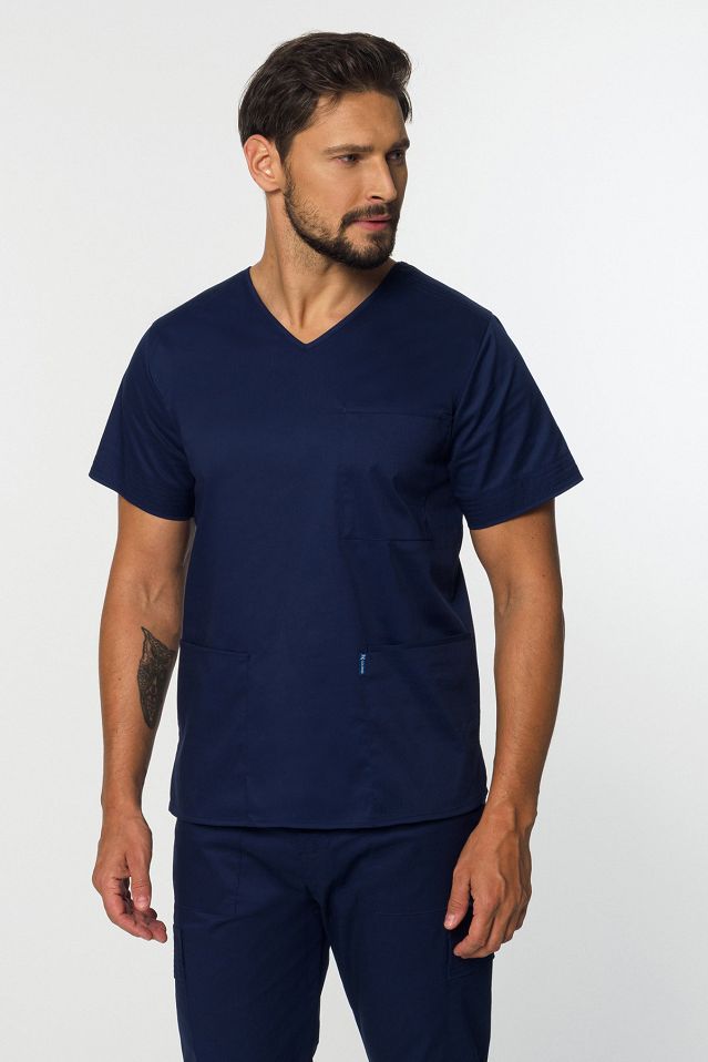 Komplet medyczny męski: bluza + bojówki Stretch (MXE6-G') bawełna + - 2