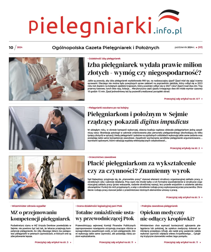 Archiwalne e-wydania Ogólnopolskiej Gazety Pielęgniarek i Położnych z roku 2024 - 4