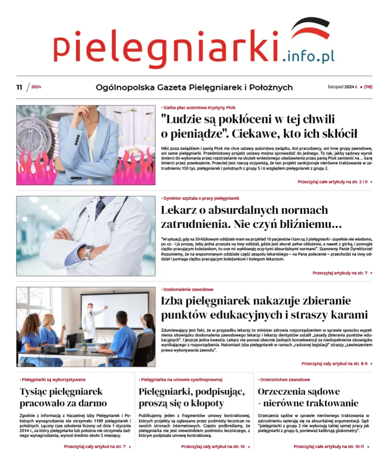 Archiwalne e-wydania Ogólnopolskiej Gazety Pielęgniarek i Położnych z roku 2024 - 3