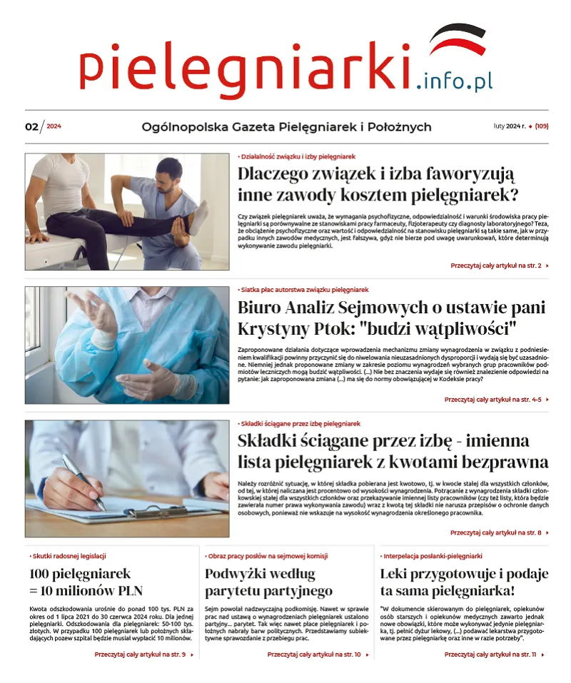 Archiwalne e-wydania Ogólnopolskiej Gazety Pielęgniarek i Położnych z roku 2024 - 7