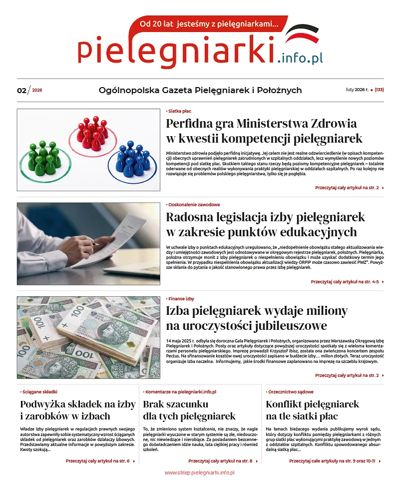 Elektroniczne wydanie Ogólnopolskiej Gazety Pielęgniarek i Położnych - luty 2026