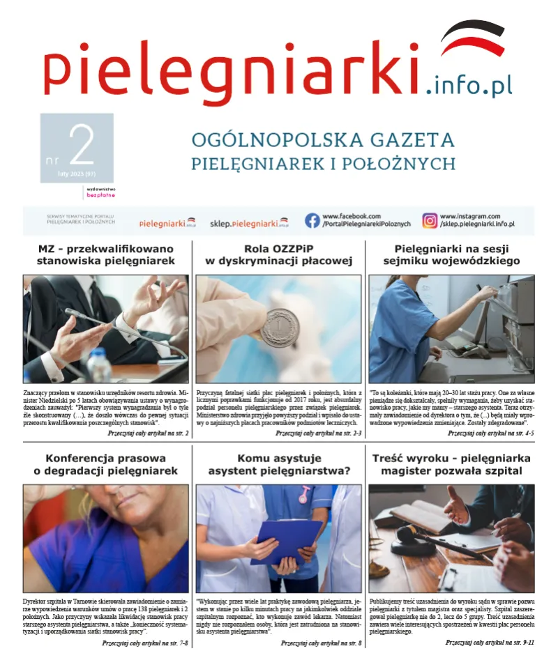 Archiwalne e-wydania Ogólnopolskiej Gazety Pielęgniarek i Położnych z roku 2023 - 3