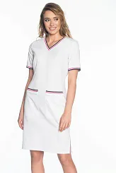 Sukienka medyczna Soft Stretch - biała (SKE5-B)